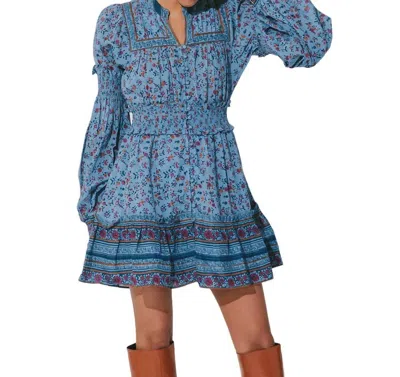 Shop Cleobella Delilah Mini Dress In Lapis In Blue