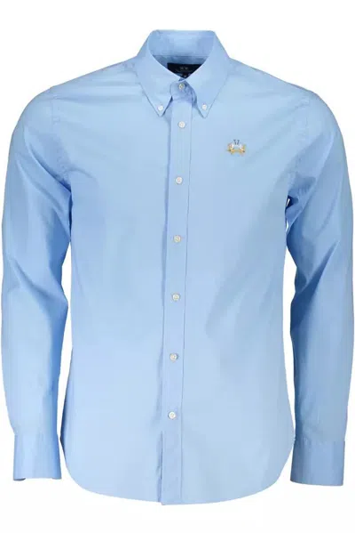Shop La Martina Cotton Men's Shirt In Blue