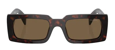Shop Prada Pr A07s 16n5y1 Rectangle Sunglasses In Multi
