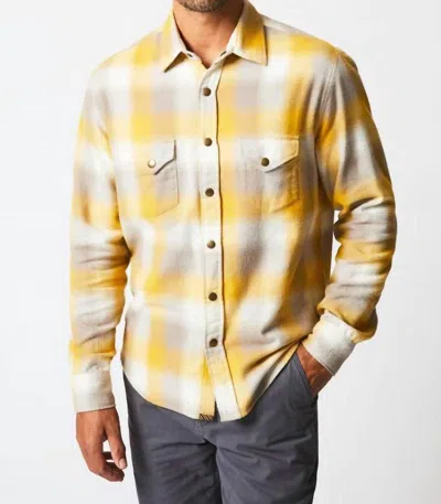 Shop Billy Reid Flannel Bold Plaid Western Snap Shirt In Natural/yellow In Multi
