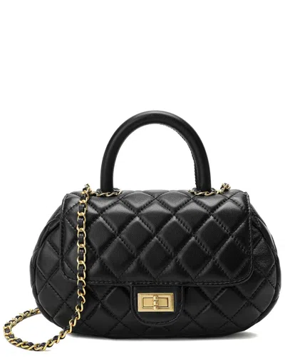Shop Tiffany & Fred Quilted Leather Satchel In Black