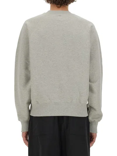 Shop Ami Alexandre Mattiussi Ami Paris Sweatshirt With Logo Unisex In Grey