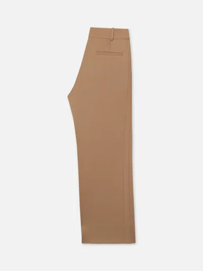 Shop Frame Easy Slim Crop Pants Light Camel Wool In Brown