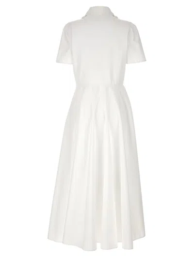 Shop Valentino Compact Popeline Dresses White