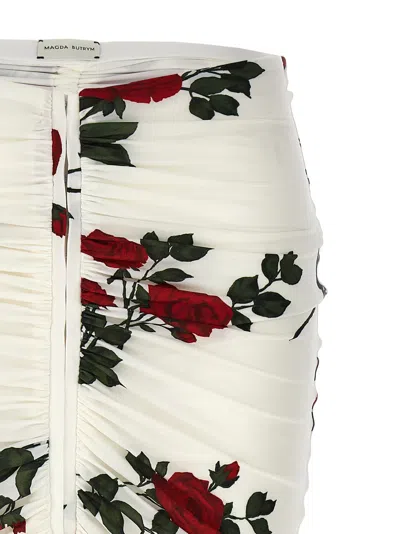 Shop Magda Butrym Floral Print Skirt Skirts White