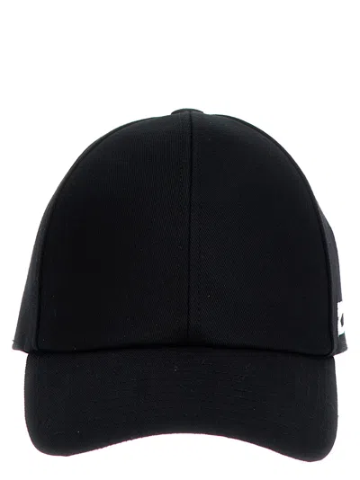 Shop Courrèges Logo Embroidery Cap Hats Black
