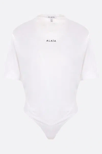 Shop Alaïa Alaia Top In Blanc+noir