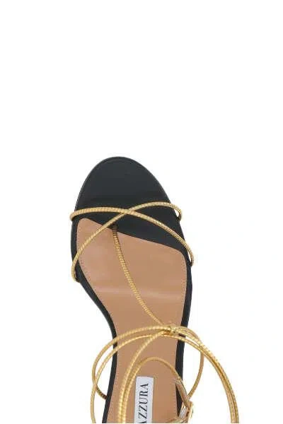 Shop Aquazzura Sandals In Gold+balck