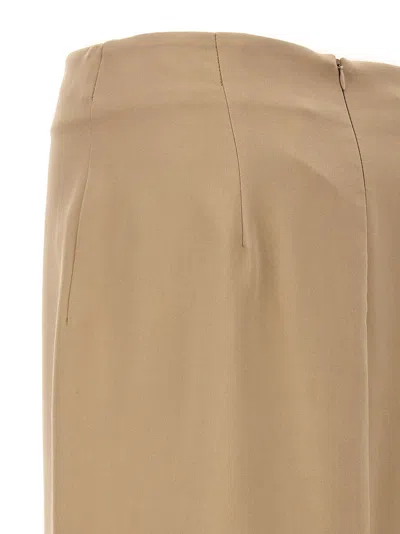 Shop Brunello Cucinelli Slit Cotton Skirt Skirts Beige