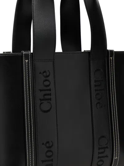 Shop Chloé Woody Tote Bag Black