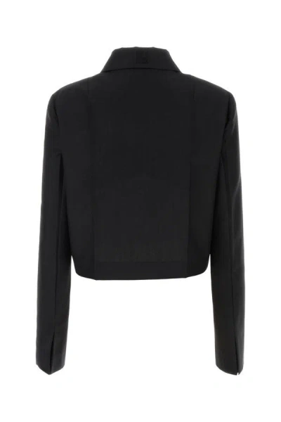 Shop Fendi Woman Black Mohair Blend Jacket