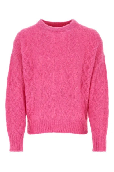 Shop Isabel Marant Man Fucsia Alpaca Blend Anson Sweater In Pink