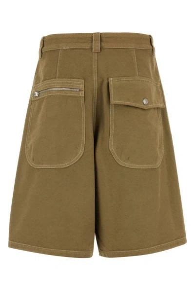 Shop Isabel Marant Man Khaki Cotton Feoni Bermuda Shorts In Green
