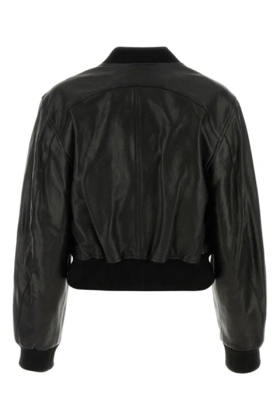 Shop Isabel Marant Woman Black Leather Adriel Bomber Jacket