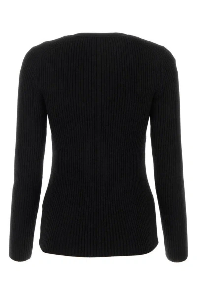 Isabel Marant Merino Wool Crew Neck Sweater With Cut-out Front In Black