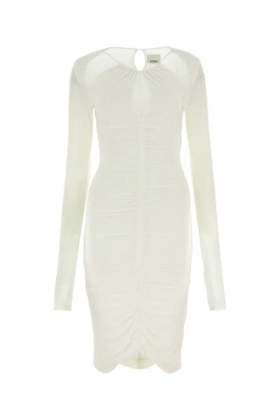 Isabel Marant Chalk Stretch Viscose Logane Dress In White