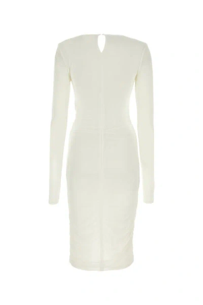 Isabel Marant Chalk Stretch Viscose Logane Dress In White