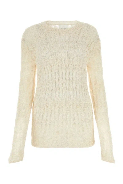 Shop Isabel Marant Woman Ivory Cotton Blend Cooper Sweater In White