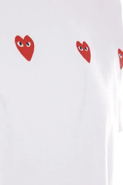 Shop Comme Des Garçons Play Comme Des Garcons Play T-shirts And Polos In White