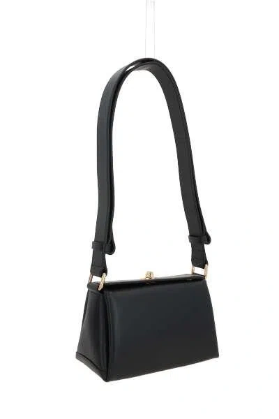 Plan C Smooth Grain Calfskin Shoulder Bag In Black
