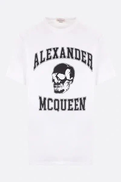 Shop Alexander Mcqueen T-shirts And Polos In White+black