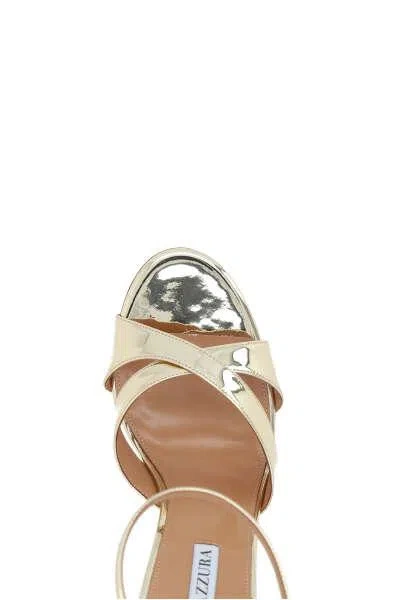 Shop Aquazzura Sandals In Soft Gold