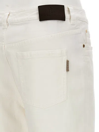 Shop Brunello Cucinelli 'baggy' Jeans In White