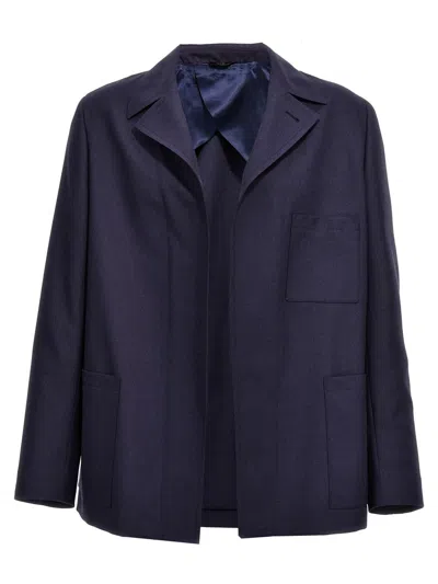 Shop Fendi Martingale Jacket In Blue