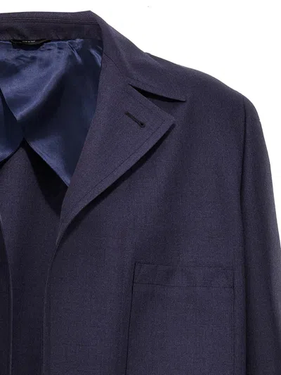 Shop Fendi Martingale Jacket In Blue