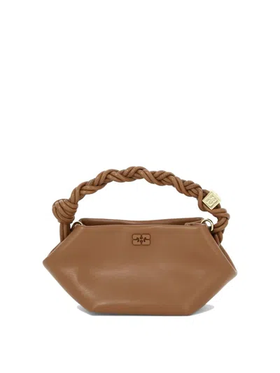 Shop Ganni "bou" Shoulder Bag In Brown