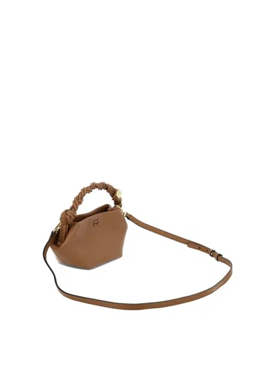 Shop Ganni "bou" Shoulder Bag In Brown