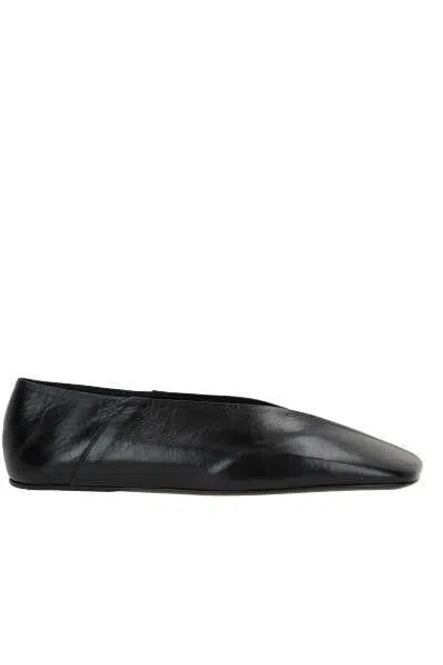 Shop Jil Sander Flat Shoes In Black