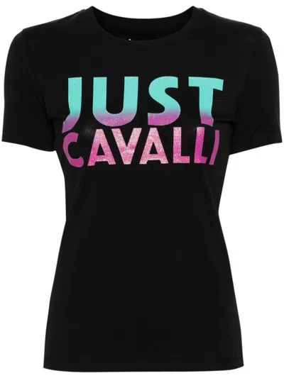 Shop Just Cavalli T-shirts And Polos In Black