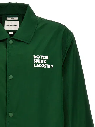 Shop Lacoste 'do You Speak ?' Jacket In Multicolor