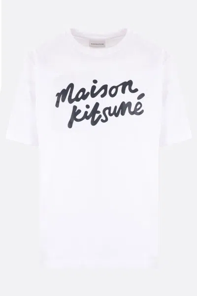 Shop Maison Kitsuné Maison Kitsune' T-shirts And Polos In White+black