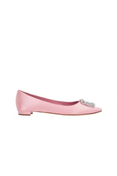 Shop Manolo Blahnik Flat Shoes In Light Pink
