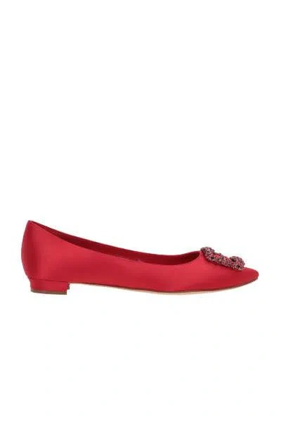 Shop Manolo Blahnik Flat Shoes In Red