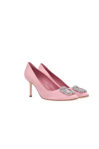 Shop Manolo Blahnik With Heel In Light Pink