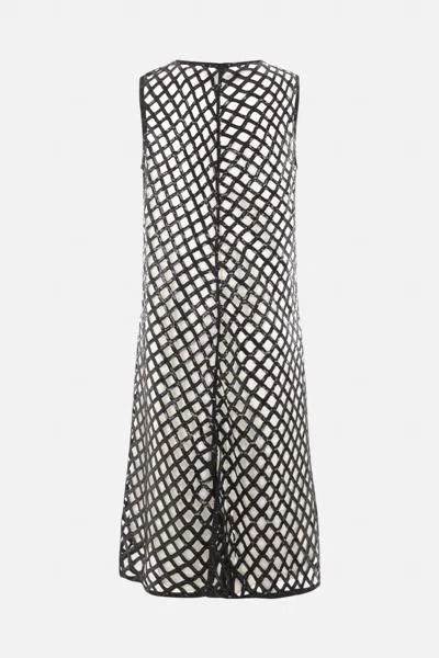 Maria Calderara Sequinned Net Dress In Black+avory