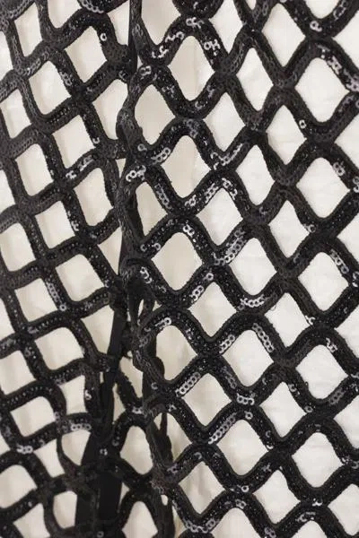 Maria Calderara Sequinned Net Dress In Black+avory