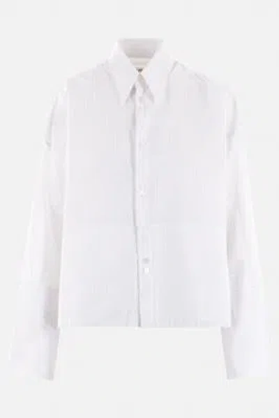 Shop Mm6 Maison Margiela Shirts In White