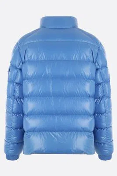 Shop Moncler Coats In Open Blue