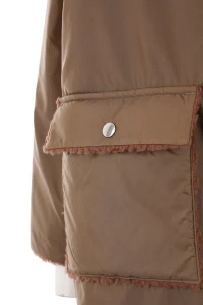 Mythinks Fur Collar Buttoned Jacket In Mocha