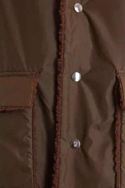Mythinks Fur Collar Buttoned Jacket In Mocha