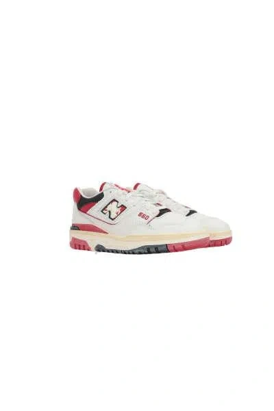 Shop New Balance Sneakers In Offwhite+red