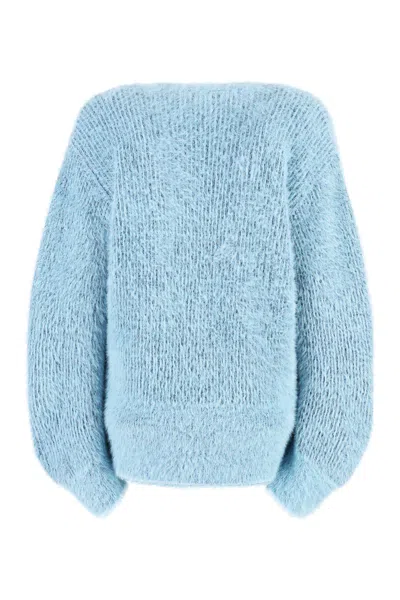 Shop Stella Mccartney Wool Blend Knit Cardigan In Blue