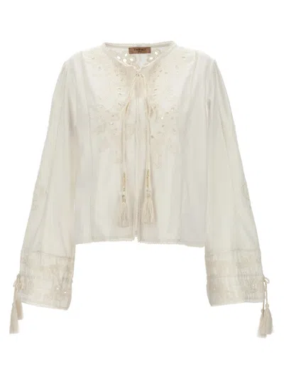 Shop Twinset Embroidery Blouse In White
