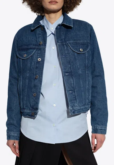 Shop Off-white Buttoned Denim Jacket In Blue
