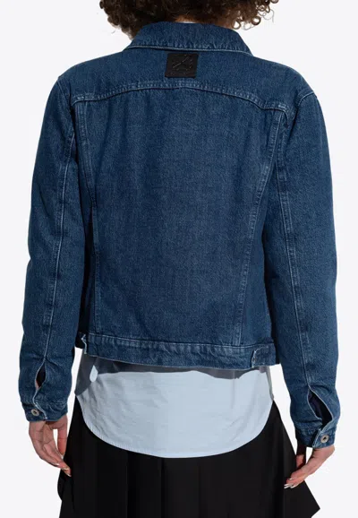 Shop Off-white Buttoned Denim Jacket In Blue