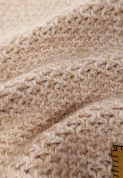 Shop Chloé Cashmere Chunky Knitted Scarf In Beige